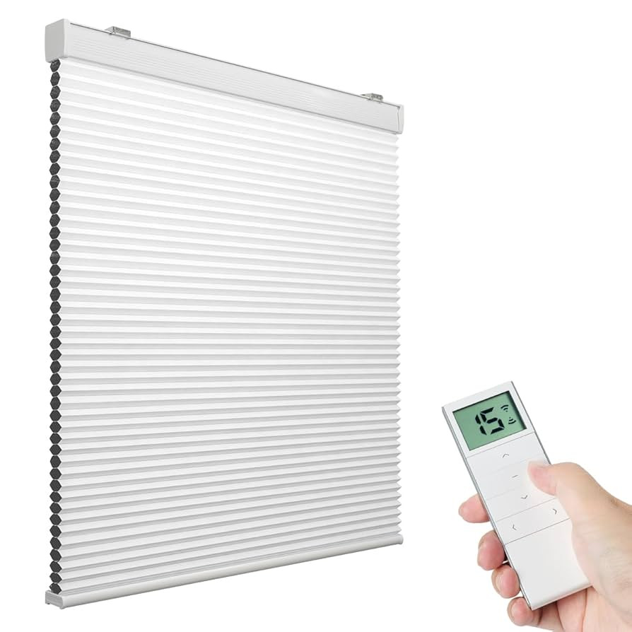 Motorized Cellular Shade with Remote Control, Blackout Electric Honeycomb Blinds for Windows Work... | Amazon (US)