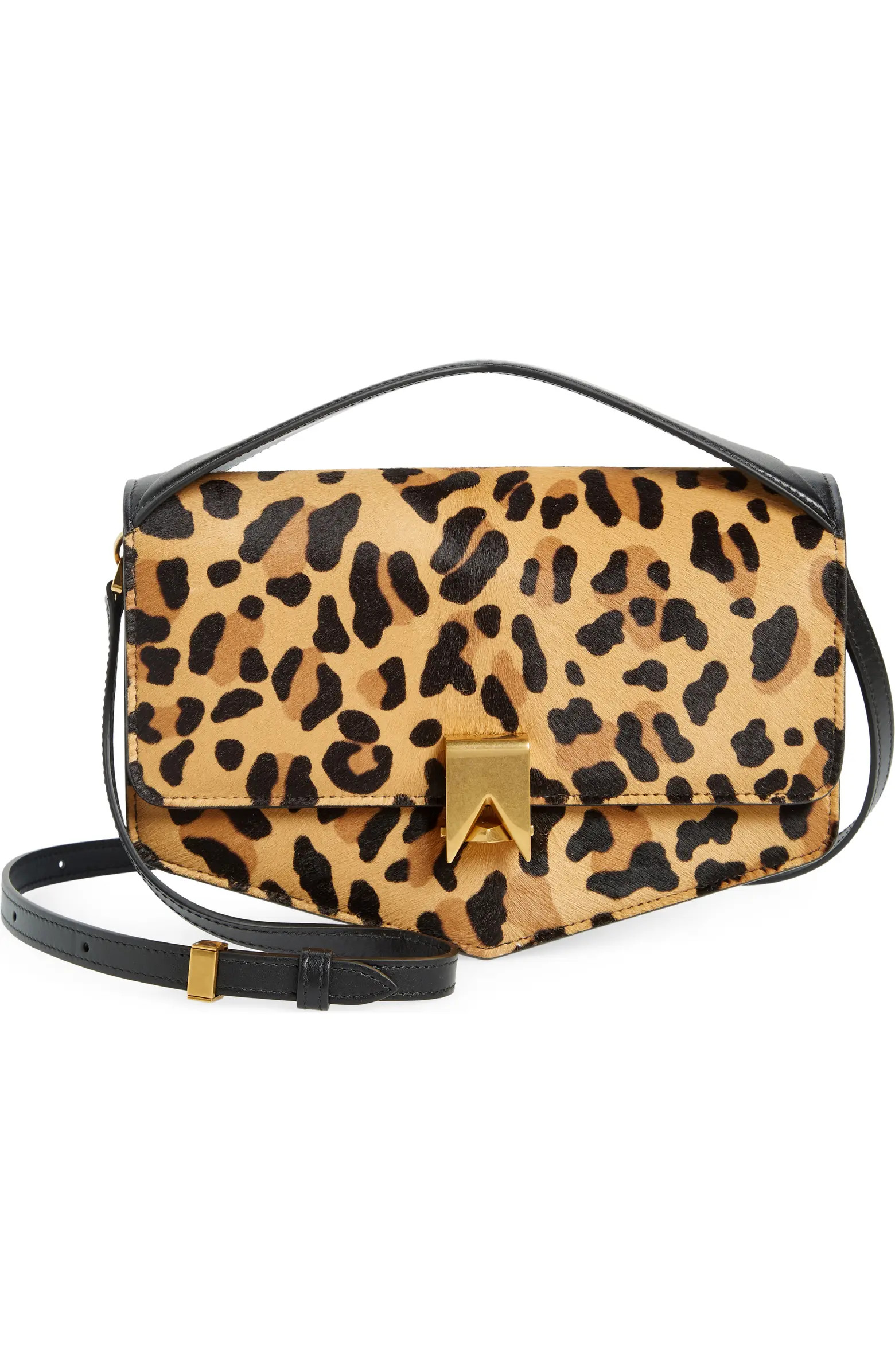 Le Papa Leopard Print Genuine Calf Hair Top Handle Bag | Nordstrom