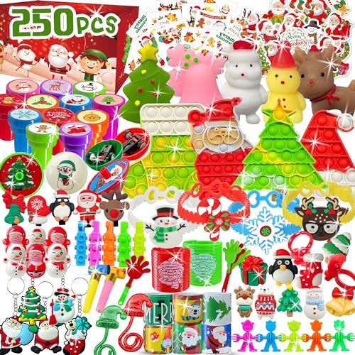 250PCS Christmas Toys for Kids Christmas Gift, Assortment Xmas Toys for Kids Party Favors, Goodie Bag Stuffers, Stocking Stuffers, Advent Calendar, Pinata Stuffers, Prizes For Kids Classroom Rewards | Amazon (US)