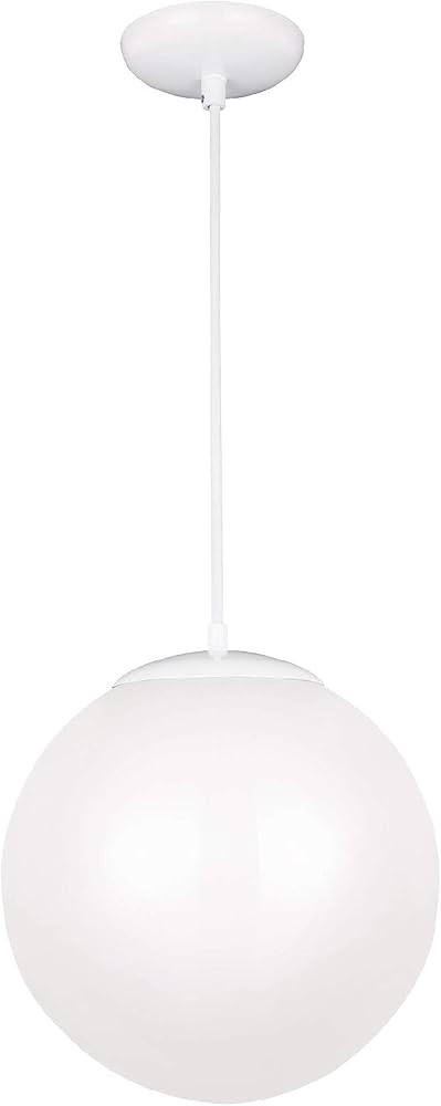 Sea Gull Lighting 6020-15 Leo Globe Pendant Hanging Modern Fixture, One - Light, White | Amazon (US)