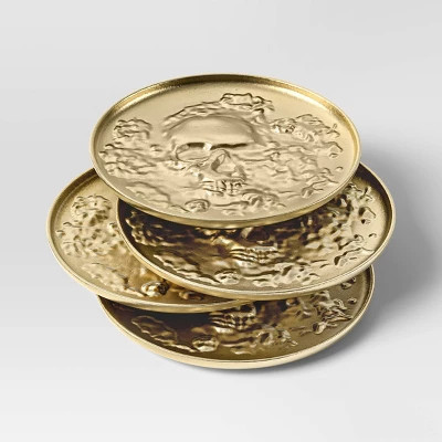 4pk Metal Coasters Gold - Threshold™ | Target
