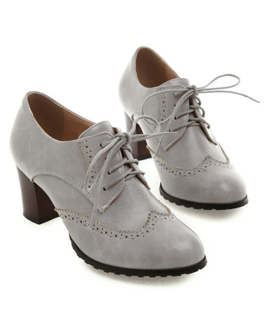 BUTITI Women's Oxfords gray - Gray Heeled Oxford - Women | Zulily