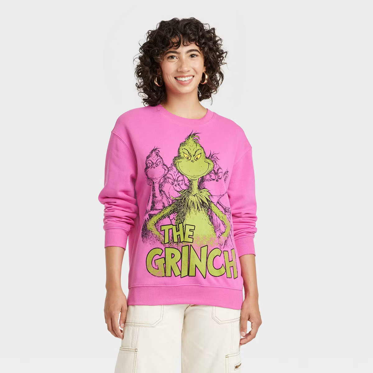 Women's The Grinch You're a Mean One Graphic Sweatshirt - Pink | Target