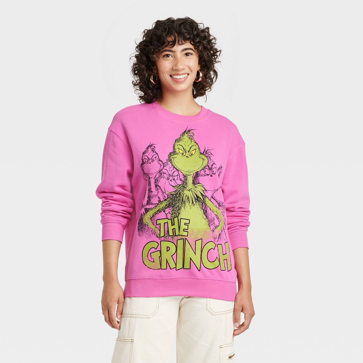 Women's The Grinch You're a Mean One Graphic Sweatshirt - Pink | Target