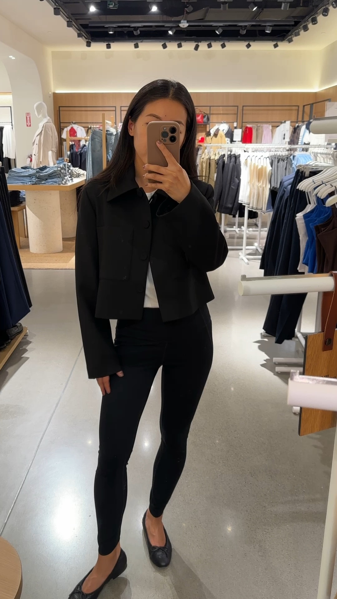 Mango sale try ons. This is Xs, comes in smaller xxs online which would fit me better 

I have a similar cropped black kids jacket from a year or two ago and have been looking for similar to share!

I also linked a kids version on sale as well. I am 152 cm tall and I’m usually a kids size 12 

Ignore my leggings here! I wear my cropped black jacket all the time with jeans,  trousers and skirts 

#LTKWorkwear #LTKFallSale