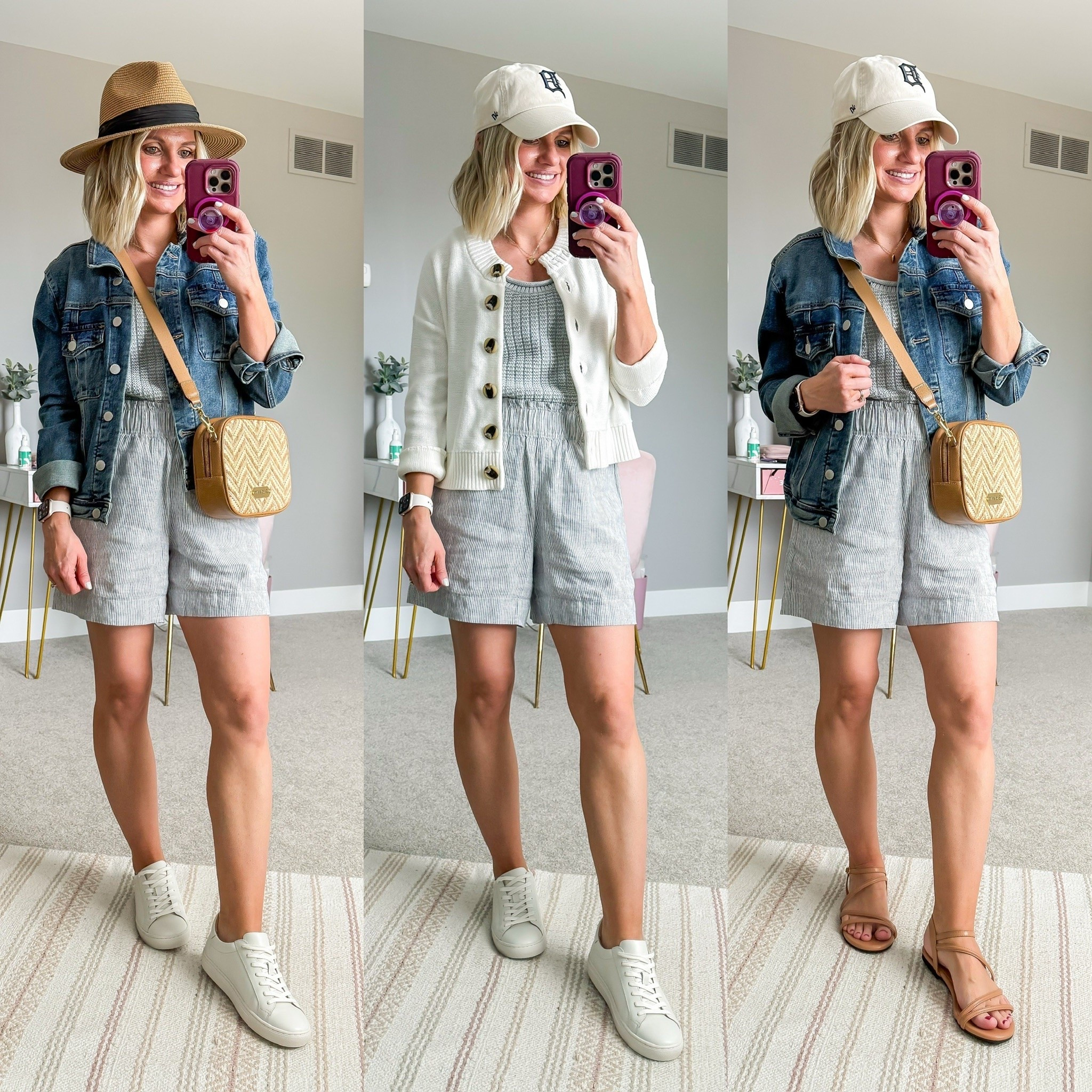 Mom-friendly summer capsule wardrobe. Linen shorts outfit ideas.

#LTKootd #LTKOver40 #LTKSeasonal