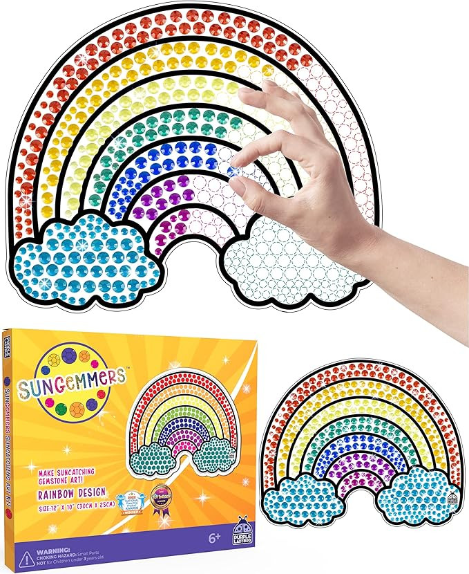 SUNGEMMERS Extra Large Rainbow Suncatcher Window Art Kit - Great 6 Year Old Girl Gifts Idea - Big... | Amazon (US)
