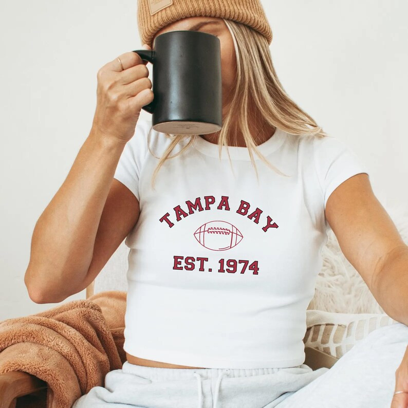 Tampa Bay Football Baby Tee, Football Cropped T-shirt for Women, Tailgating Tee, Gift for TB Fan,... | Etsy (US)