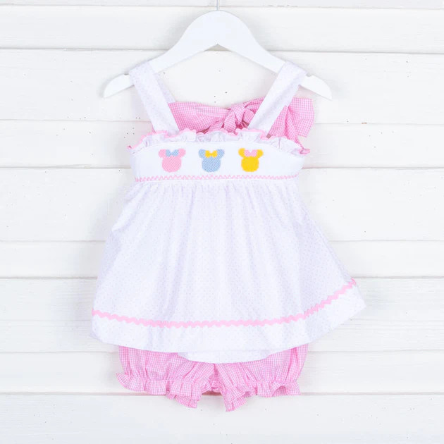 Sweet Mouse Ears Tie Back Bloomer Set | Classic Whimsy