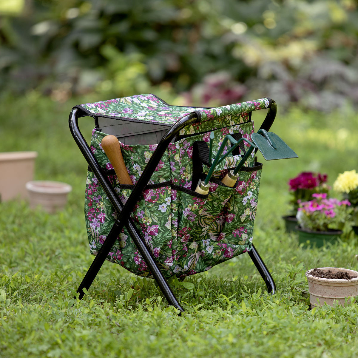 Blooming Floral Gardener's Tool Seat — Gardening Gift | UncommonGoods
