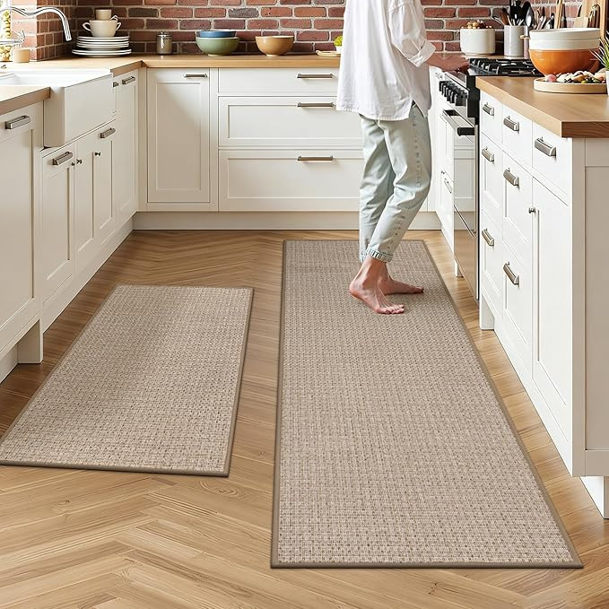 Ileading Kitchen Rugs Set of 2, Anti Fatigue Cushioned Floor Mats for Kitchen, Non Slip Rubber Ba... | Amazon (US)