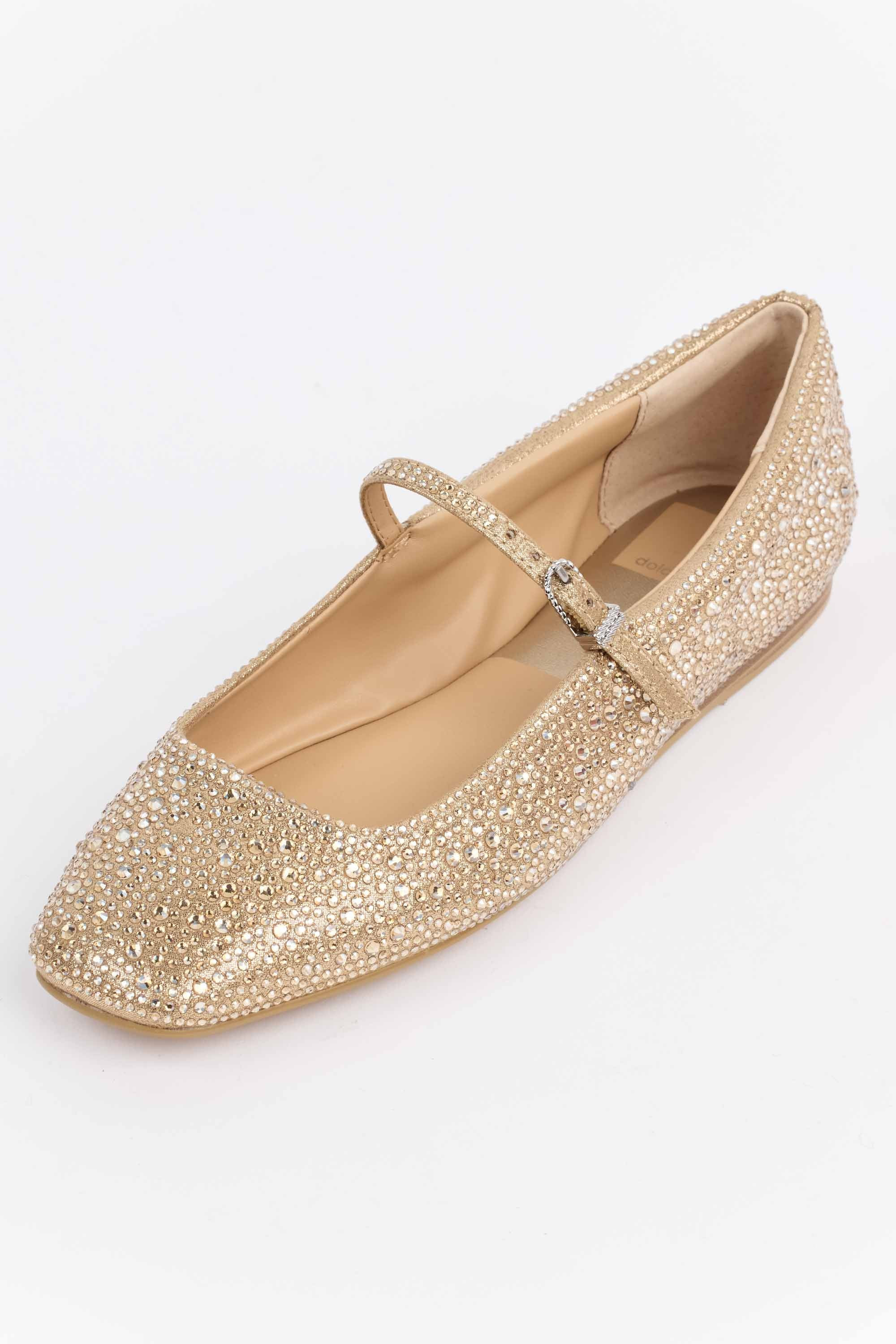 Reyes Ballet Flats- Gold Crystal by Dolce Vita | Avara
