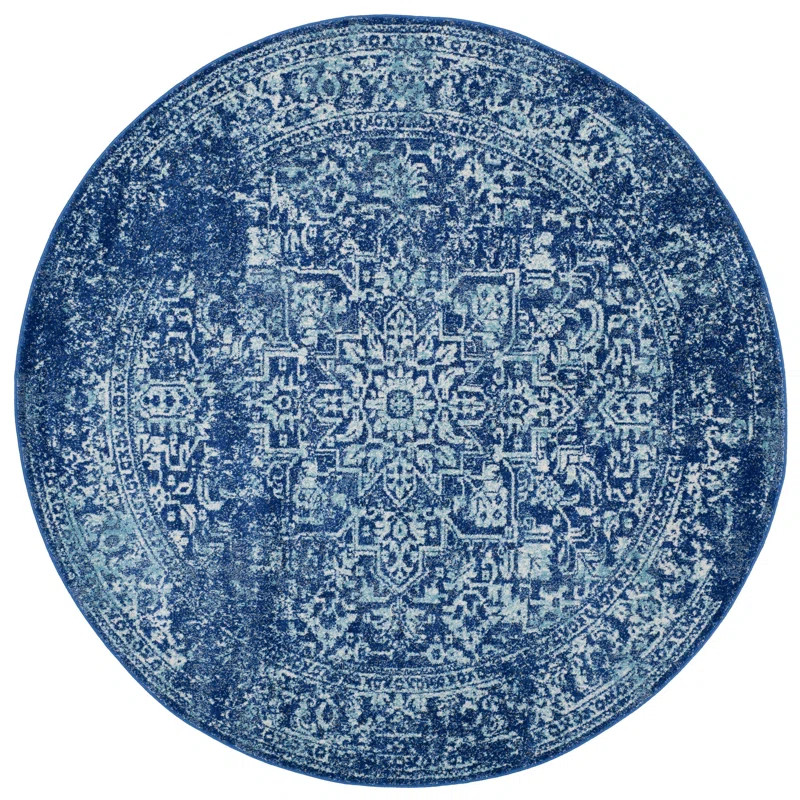 Elson Oriental Navy/Ivory Area Rug | Wayfair North America