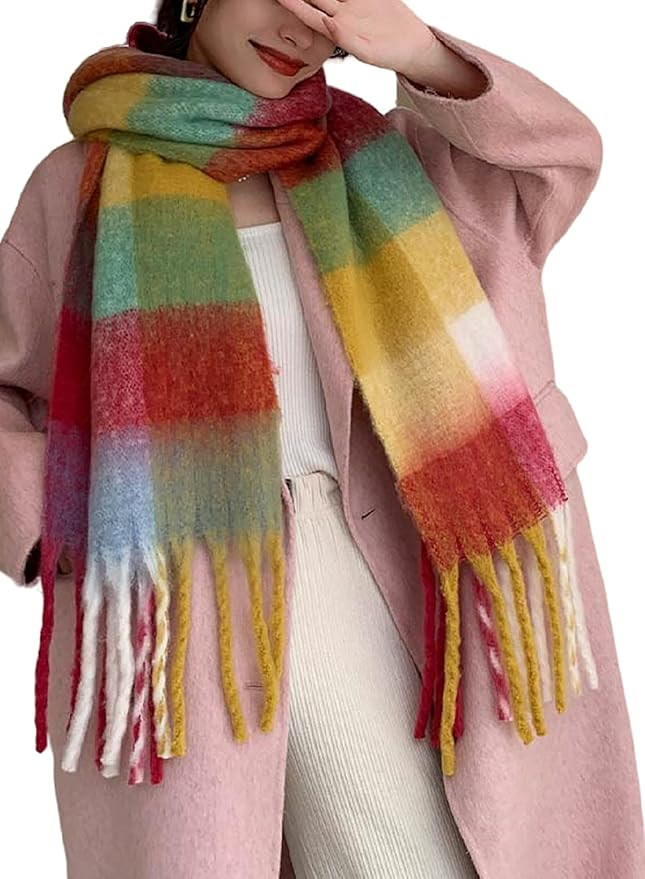 Wander Agio Winter Women Warm Scarf Long Shawl Large Scarves Cold Weather Thick Blanket Scarfs Co... | Amazon (US)