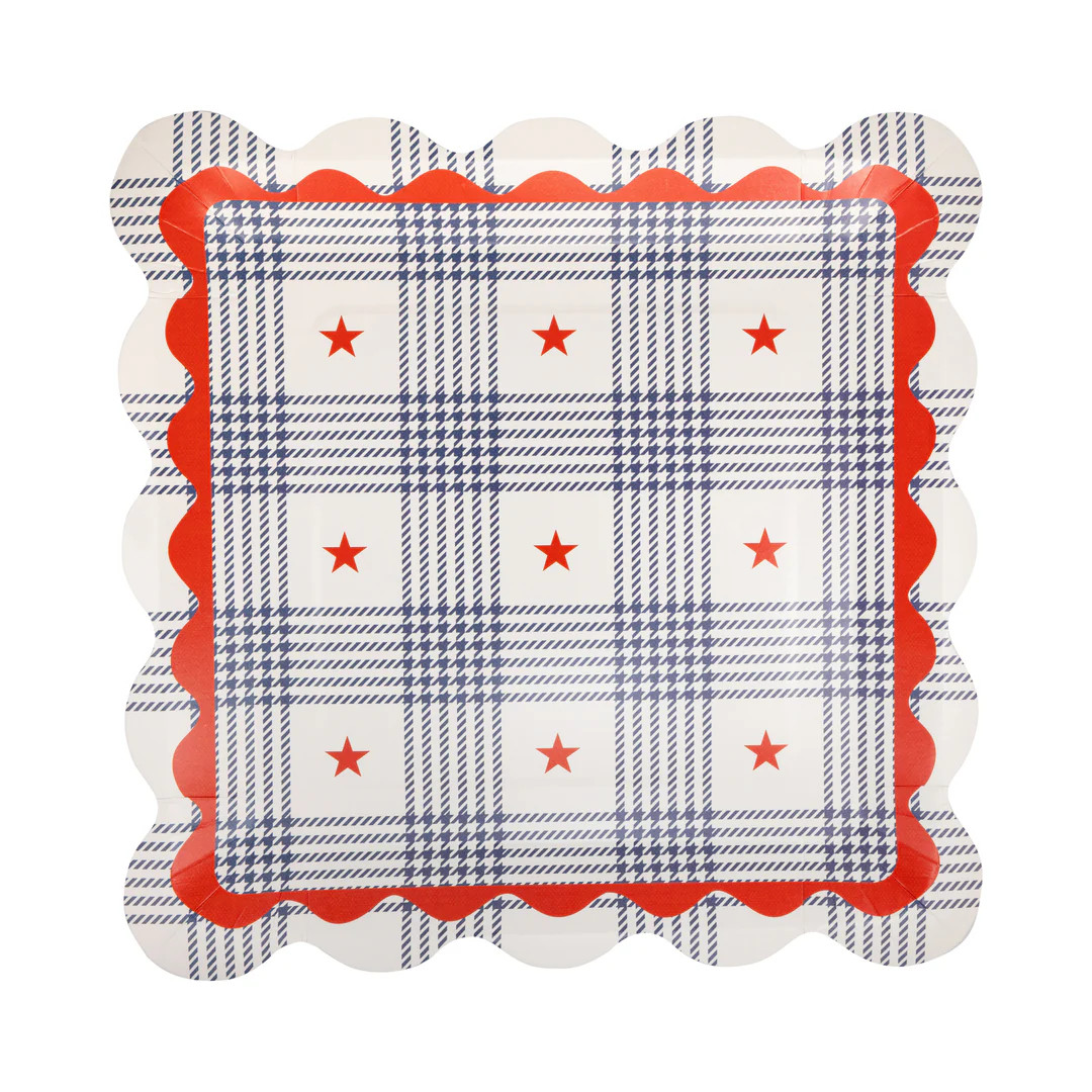 Plaid Stars Paper Plate - 11" | My Mind's Eye
