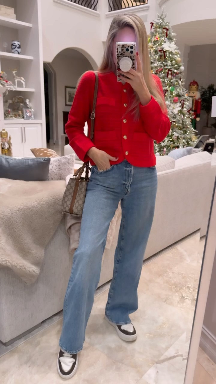 Loving this casual red cardigan from Walmart! Perfect for Valentine’s Day! 💌 

#LTKOver40 #LTKFindsUnder50 #LTKFindsUnder100