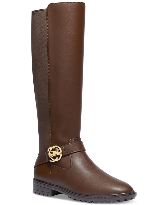 COACH Women's Farrah Wide-Calf Logo Buckle Riding Boots & Reviews - Boots - Shoes - Macy's | Macys (US)