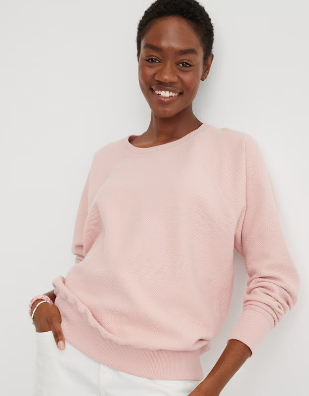 Aerie Textured Vintage Crew Sweatshirt | American Eagle Outfitters (US & CA)