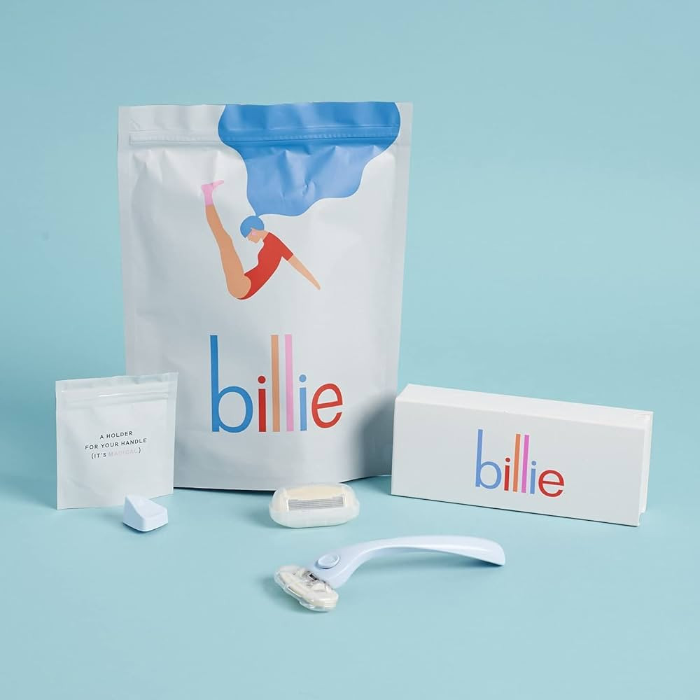 Billie Shaving Razor Cool Blue with 2 x 5-Blade Cartridges and the Magic Holder | Amazon (US)