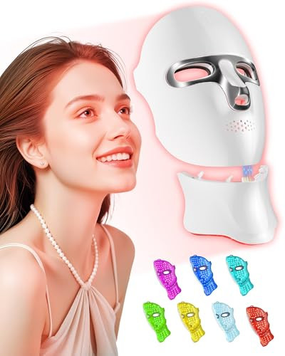 FOLOKE Red Light Therapy Mask for Face & Neck, LED Face Light Therapy,USB C Rechargeable,Infrared Mask for Home Working Travel Yoga | Amazon (US)