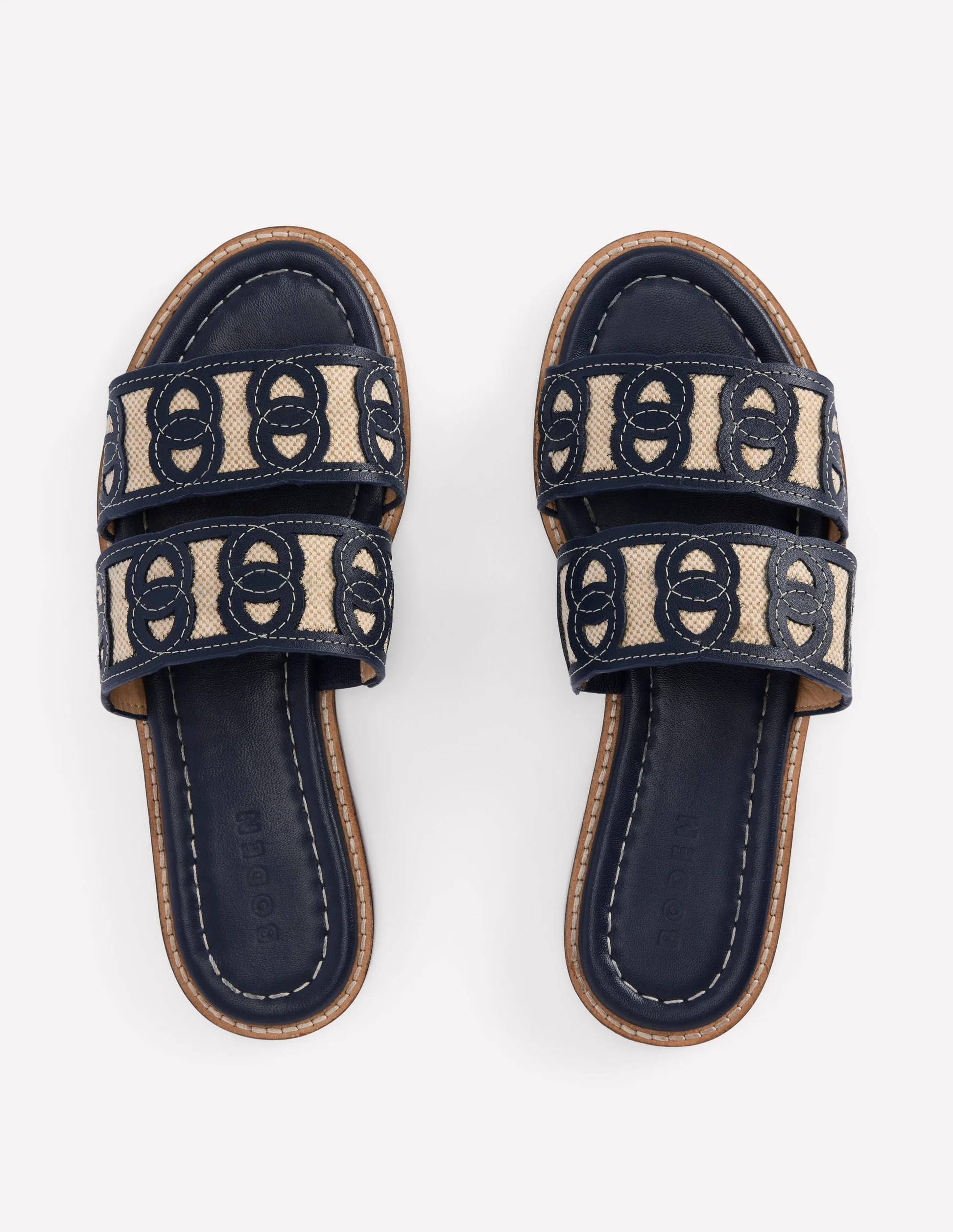 Interlocked Flat Sandal-Tan | Boden (US)
