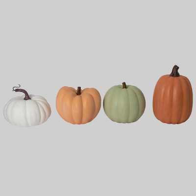 4ct Large Foam Pumpkins Orange/Green/White - Bullseye's Playground™ | Target