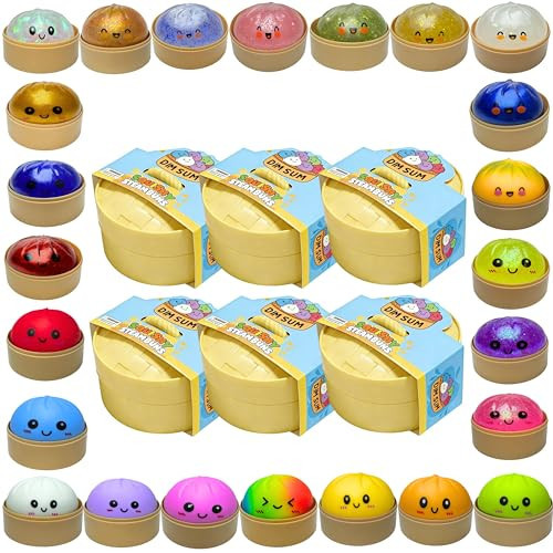 Glitter Dumpling Squishy Box Bulk,4Inch Surprise Dumpling Squishy Stress Ball,Squishy Bun,Random 14 Colors Mystery Gift Box for Adult Classroom Prizes Party Favor (random-6pcs-A) | Amazon (US)