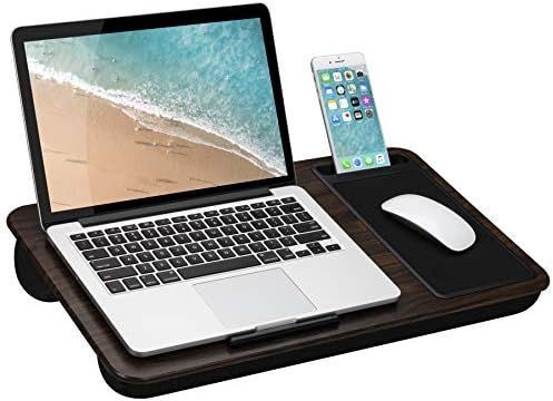 LapGear Home Office Lap Desk with Device Ledge, Mouse Pad, and Phone Holder - Espresso Woodgrain ... | Amazon (US)