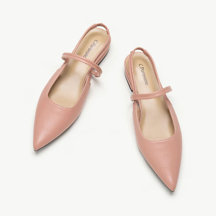 Sleek Pointed Toe Slingback Flats | C.Paravano | cparavano
