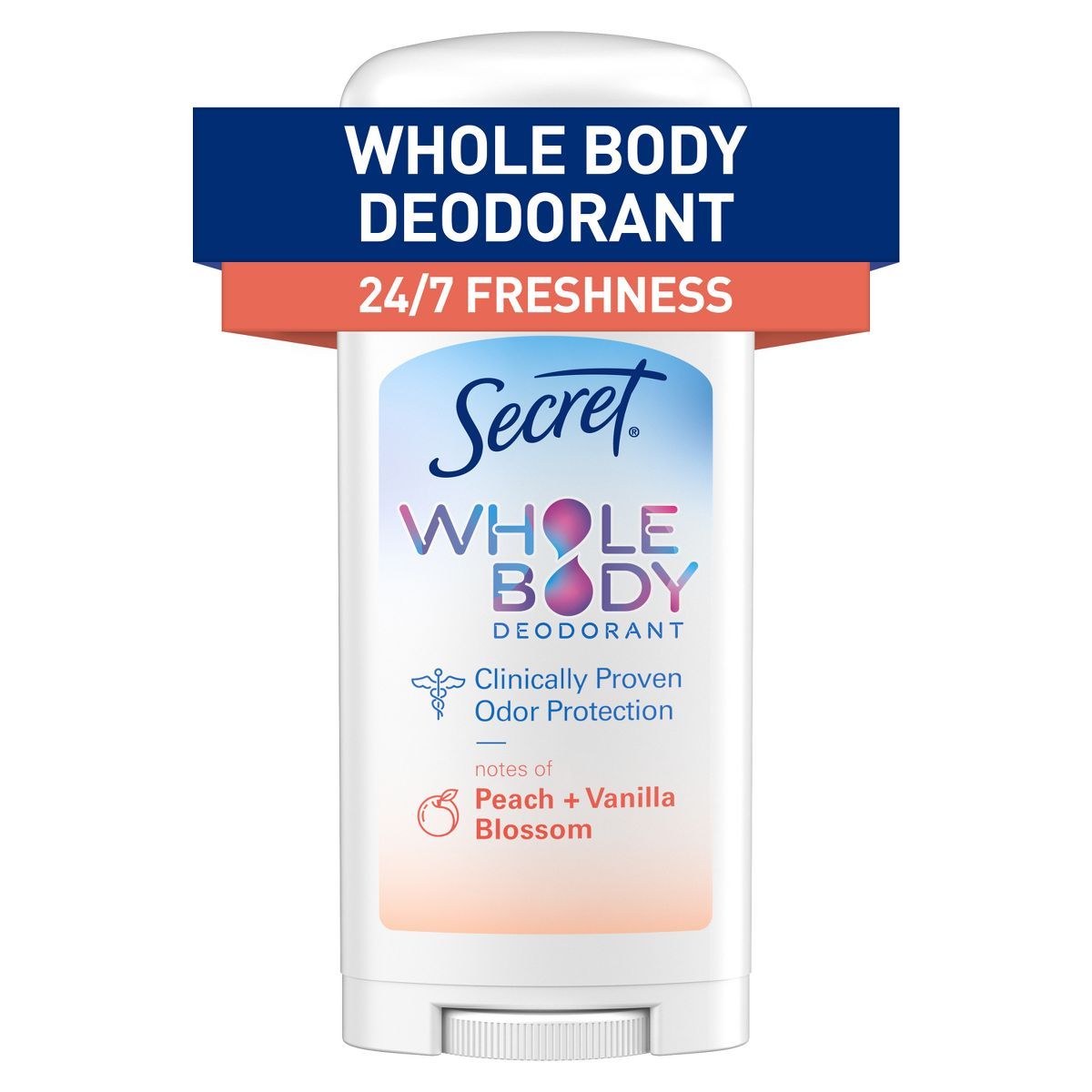 Secret Whole Body Stick Aluminum Free Deodorant for Women - Peach & Vanilla - 2.4oz | Target