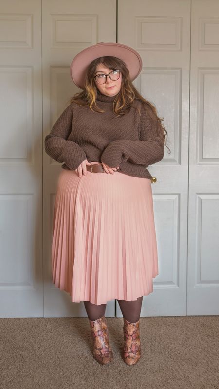 Plus size pink and brown fall outfit

#LTKcurves #LTKSeasonal #LTKunder100