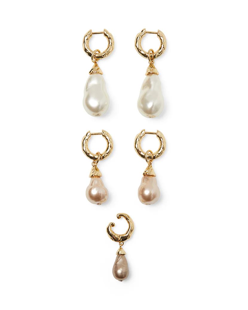 Hammered Pearl Earring Party | We Wore What