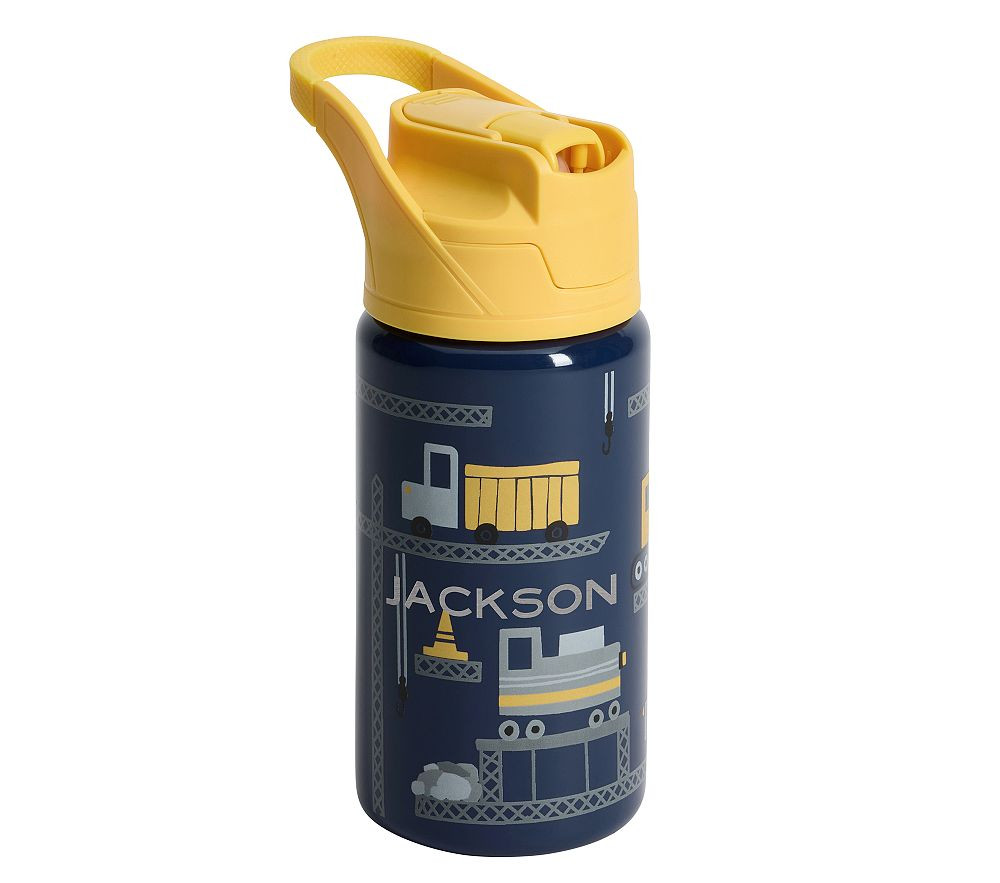 Navy Glow-In-The-Dark Construction Mackenzie Water Bottle | Pottery Barn Kids
