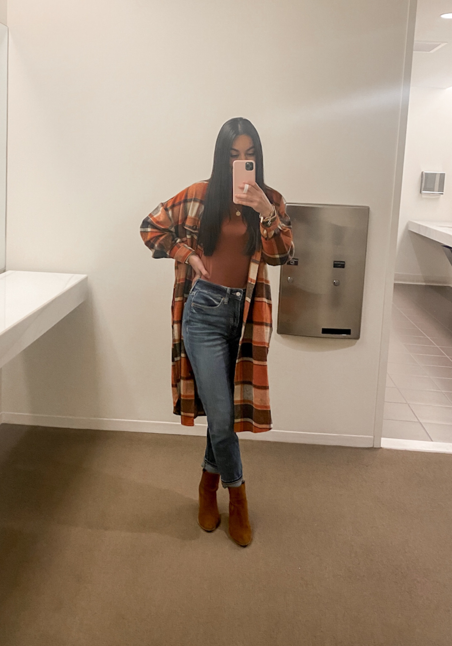 Casual Friday office outfit inspo.

Jeans | size 0
Shacket | size small

#casualfriday #casualofficeoutfit

#LTKunder50 #LTKsalealert #LTKworkwear