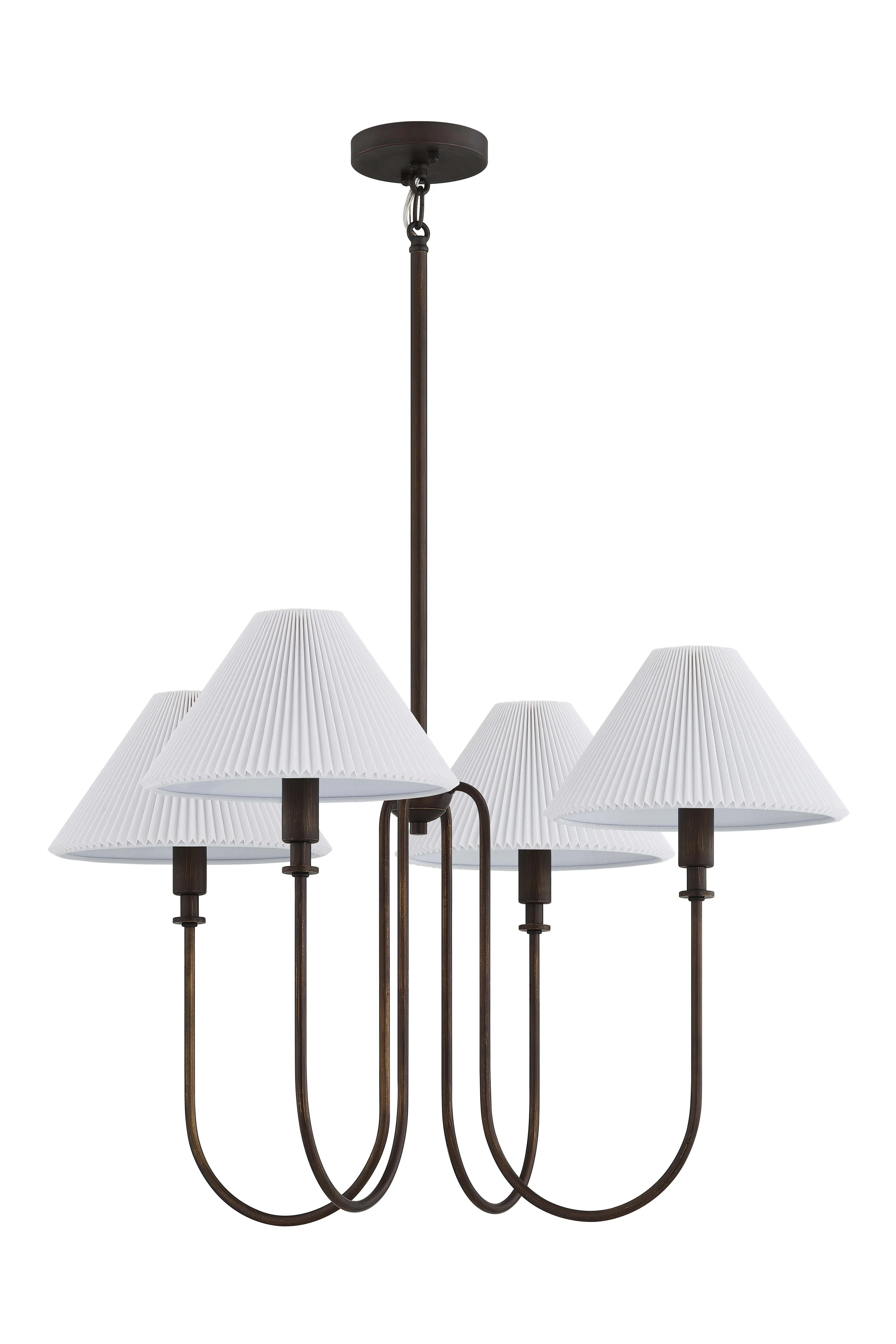 Worthington Metal Chandelier with Pleated Shades - Walmart.com | Walmart (US)