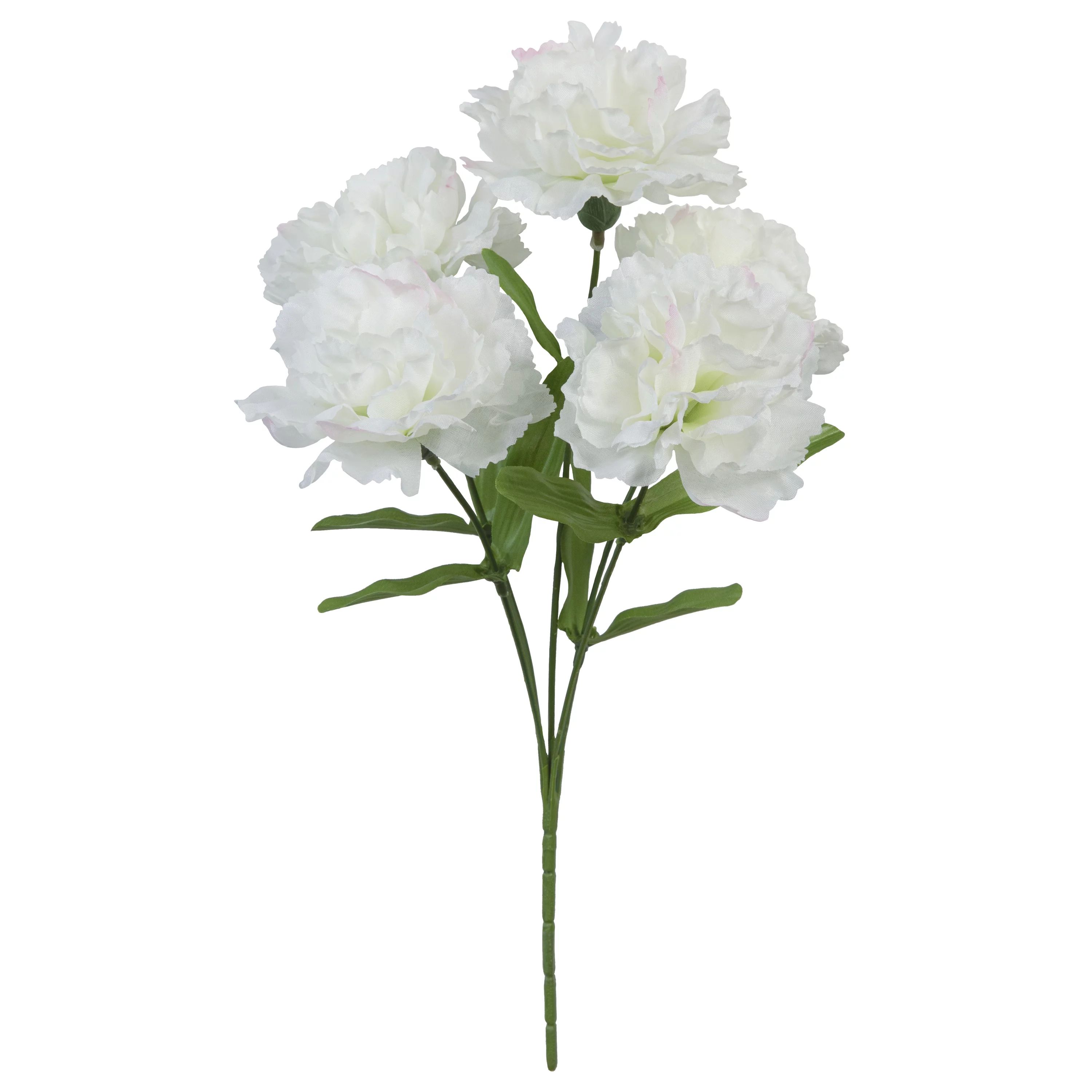 13-inch Artificial Silk White 5 Heads Carnation Flowers Pick, for Indoor Use, by Mainstays - Walm... | Walmart (US)
