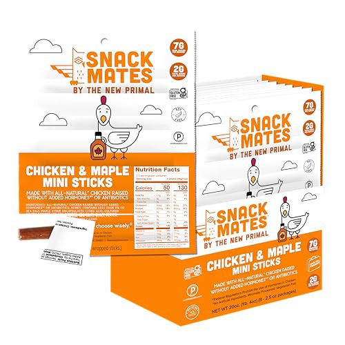 New Primal Snack Mates Chicken & Maple Mini Meat Sticks, 40 Count | Amazon (US)