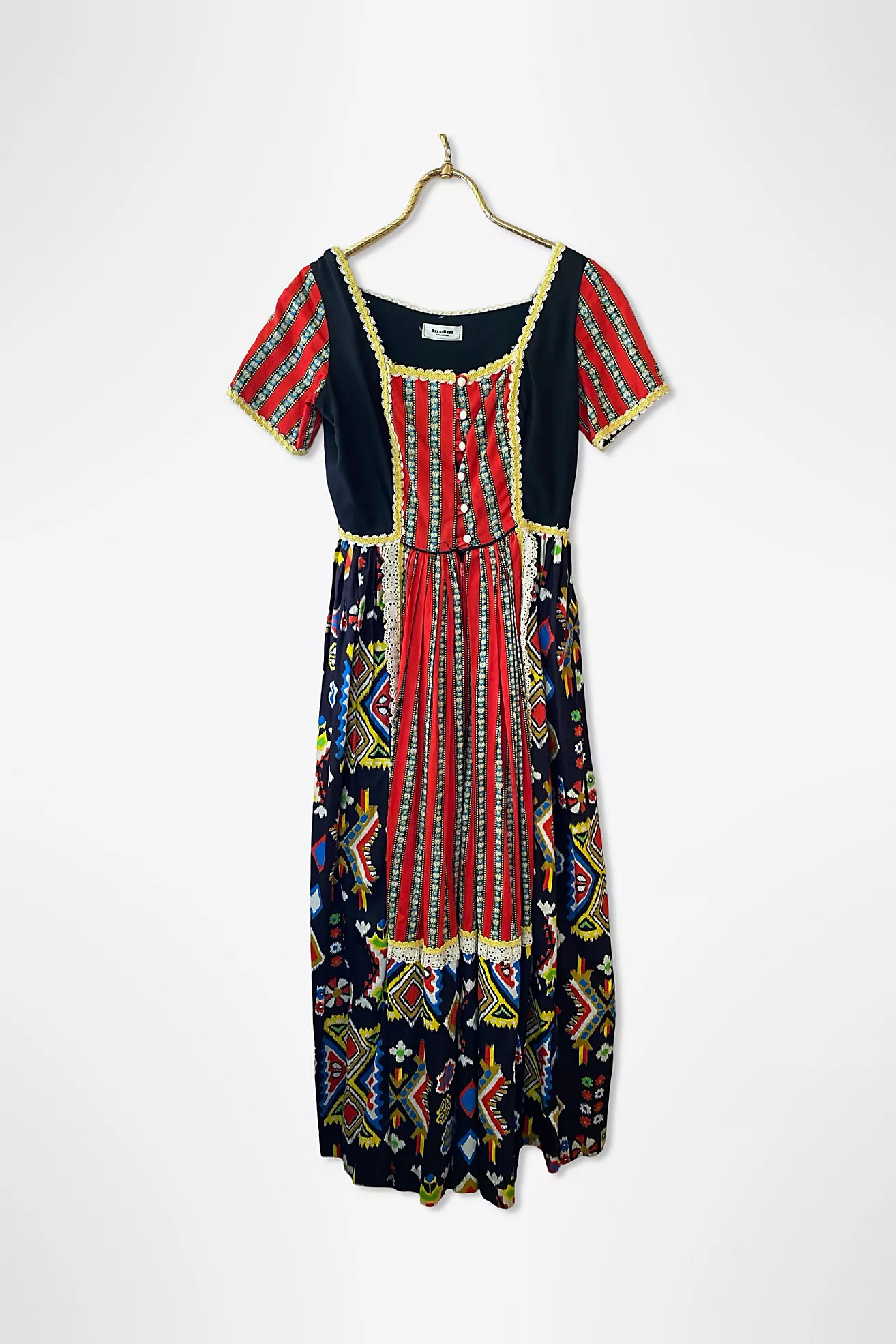 1970s Mixed Media Ikat Print Maxi Dress Selected By Ritual Vintage | Free People (Global - UK&FR Excluded)