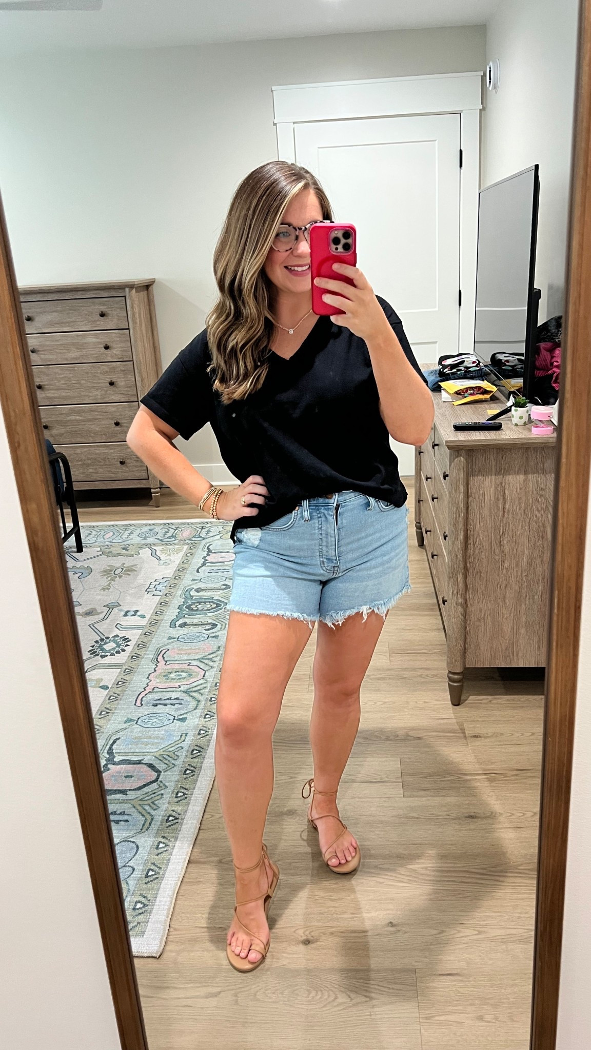 If you’re new here, I’m all about comfort! These are my go to jean shorts and my fav cozy tee.

#LTKMidsize #LTKShoeCrush #LTKStyleTip