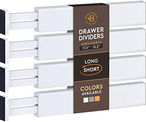 Adjustable Bamboo Drawer Dividers Organizers - Fits Standard Drawers Sized 12.2" Upto 17.3"- Expa... | Amazon (US)