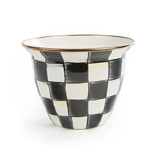 MACKENZIE-CHILDS Flowerpot, Decorative Garden Pot for Growing Plants, Black-and-White Courtly Check | Amazon (US)