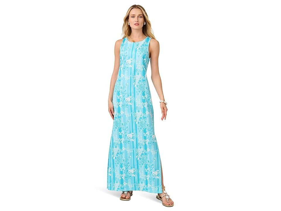 Lilly Pulitzer Melodie Maxi Dress Women's Dress Capri Blue Roseys Petals : XXS, Cotton/Polyester | Zappos