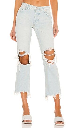 Maggie Mid Rise Jean in Paradise Blue | Revolve Clothing (Global)