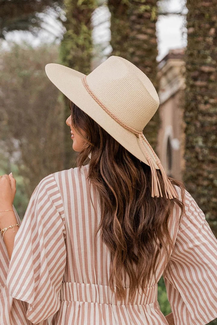 Take A Weekend Away  Straw Fedora Ivory | Pink Lily
