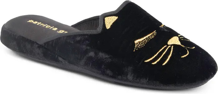 patricia green Winking Kitty Embroidered Slipper (Women) | Nordstrom | Nordstrom