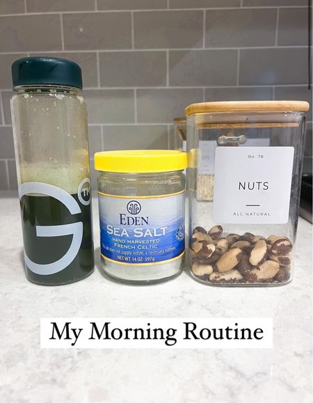 My morning routine! I start my day with a pinch of Celtic salt under my tongue - Celtic salt is rich in minerals (including magnesium) and a great natural source of electrolytes! I then eat 2 Brazil nuts, which are great for thyroid and heart health. Last, I drink my Athletic Greens. I treat this as my multivitamin and have been drinking it for 2 years!

#LTKfitness #LTKfindsunder100 #LTKhome