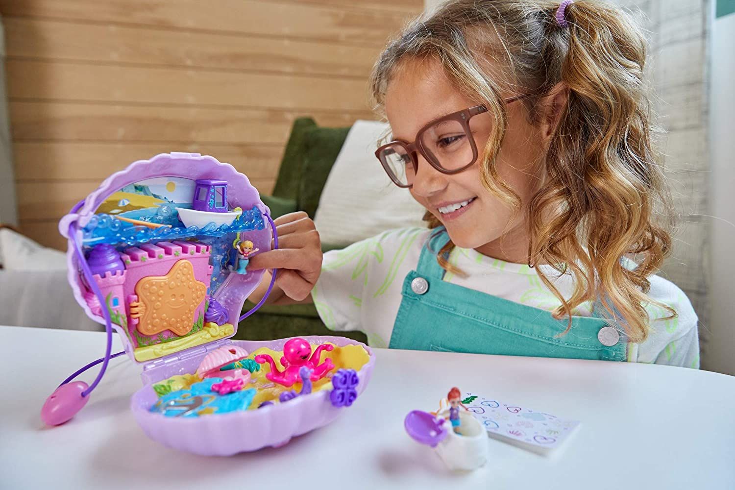 Polly Pocket Tiny Power Seashell Purse Compact with Wearable Strap, Fun Under-the-Sea Features, M... | Amazon (US)