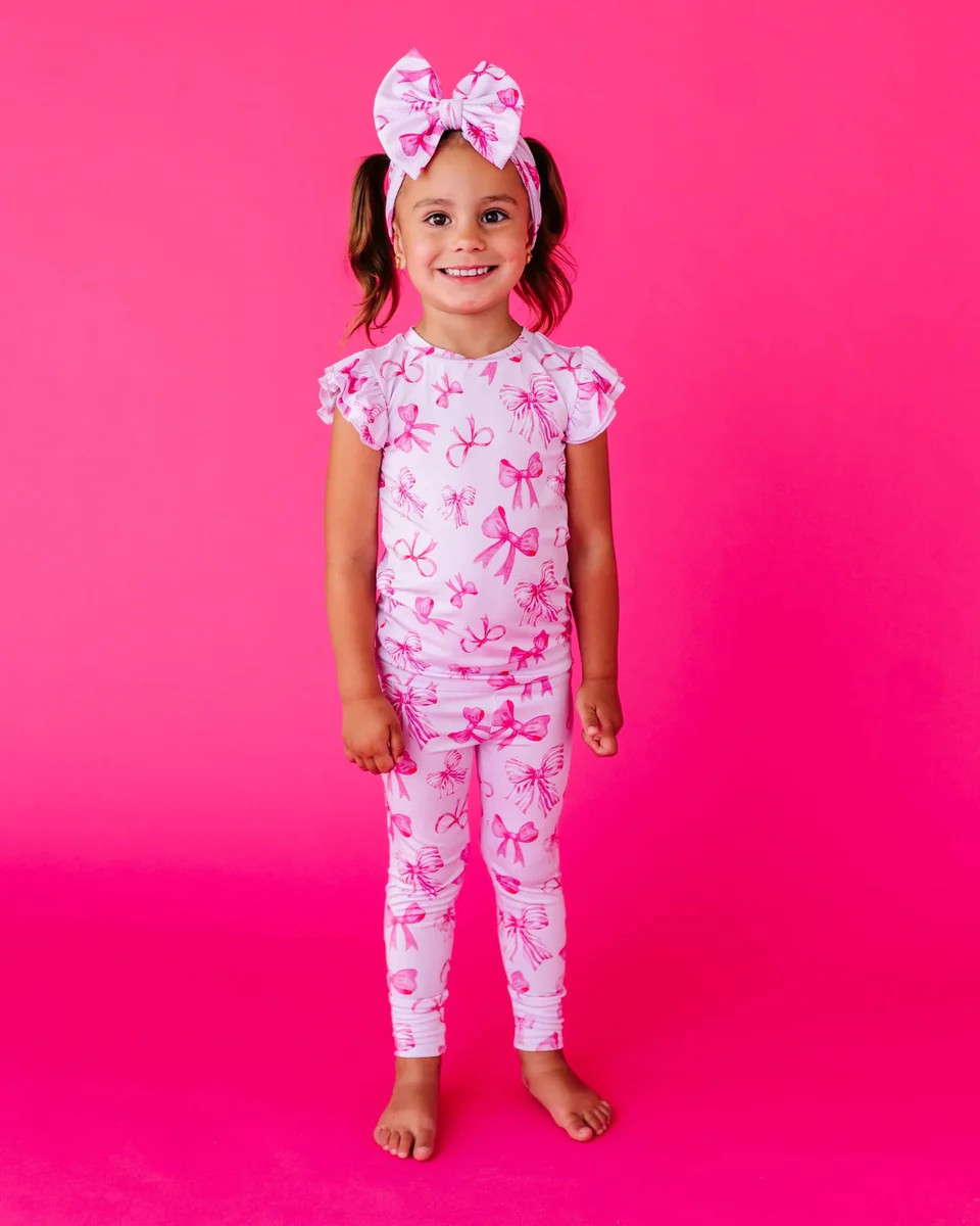 Blushing Bows Two-Piece Pajama Set | Bums & Roses