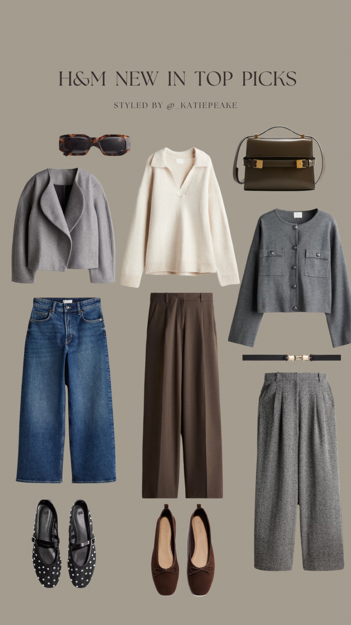 H&M new in top picks for autumn 🤎🍂

Grey jacket, knitwear, brown trousers, grey trousers, denim, suede shoes, suede ballet flats 

#LTKuk #LTKautumn #LTKstyletip