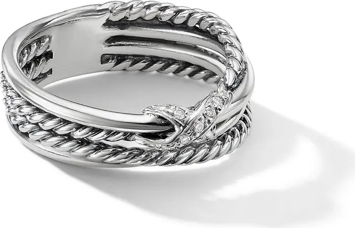 X Crossover Ring with Diamonds | Nordstrom